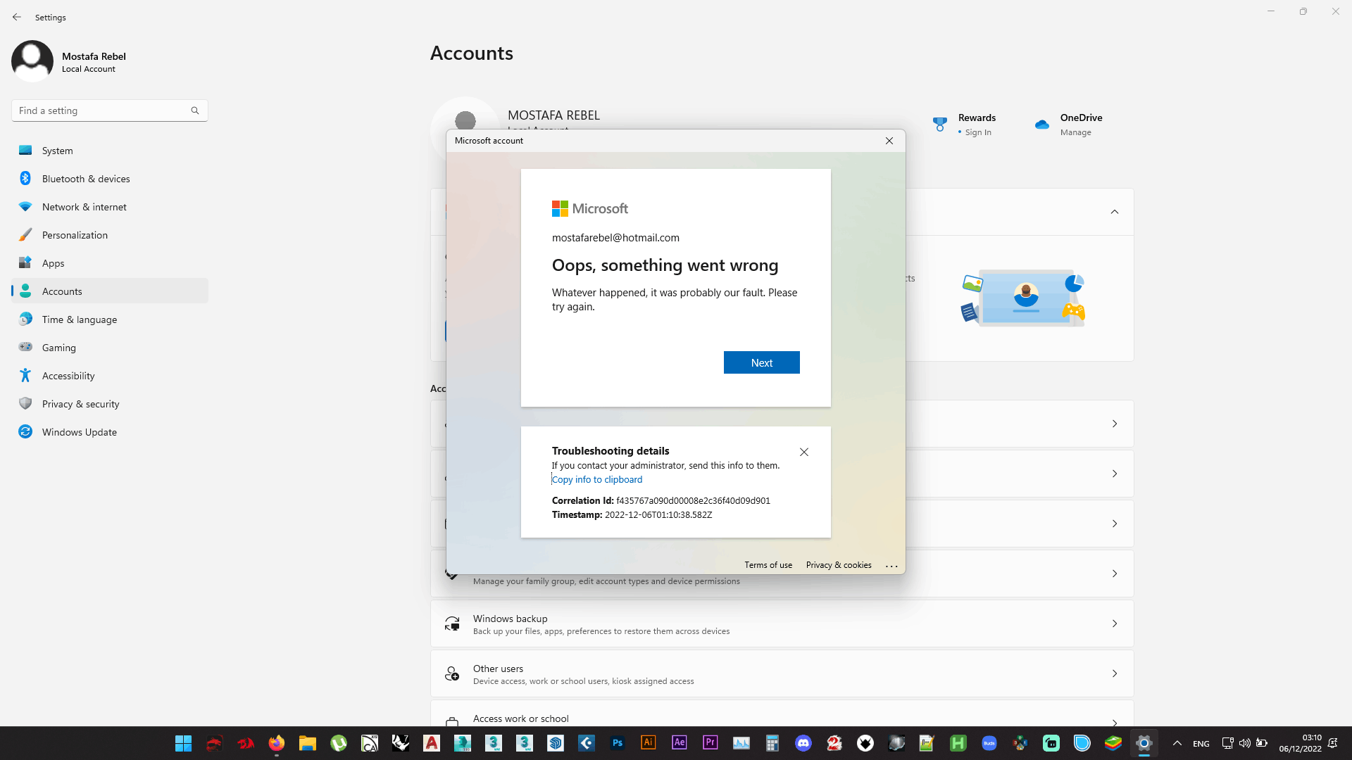 Cant Sign in to Microsoft store or any Microsoft App or even add a ...