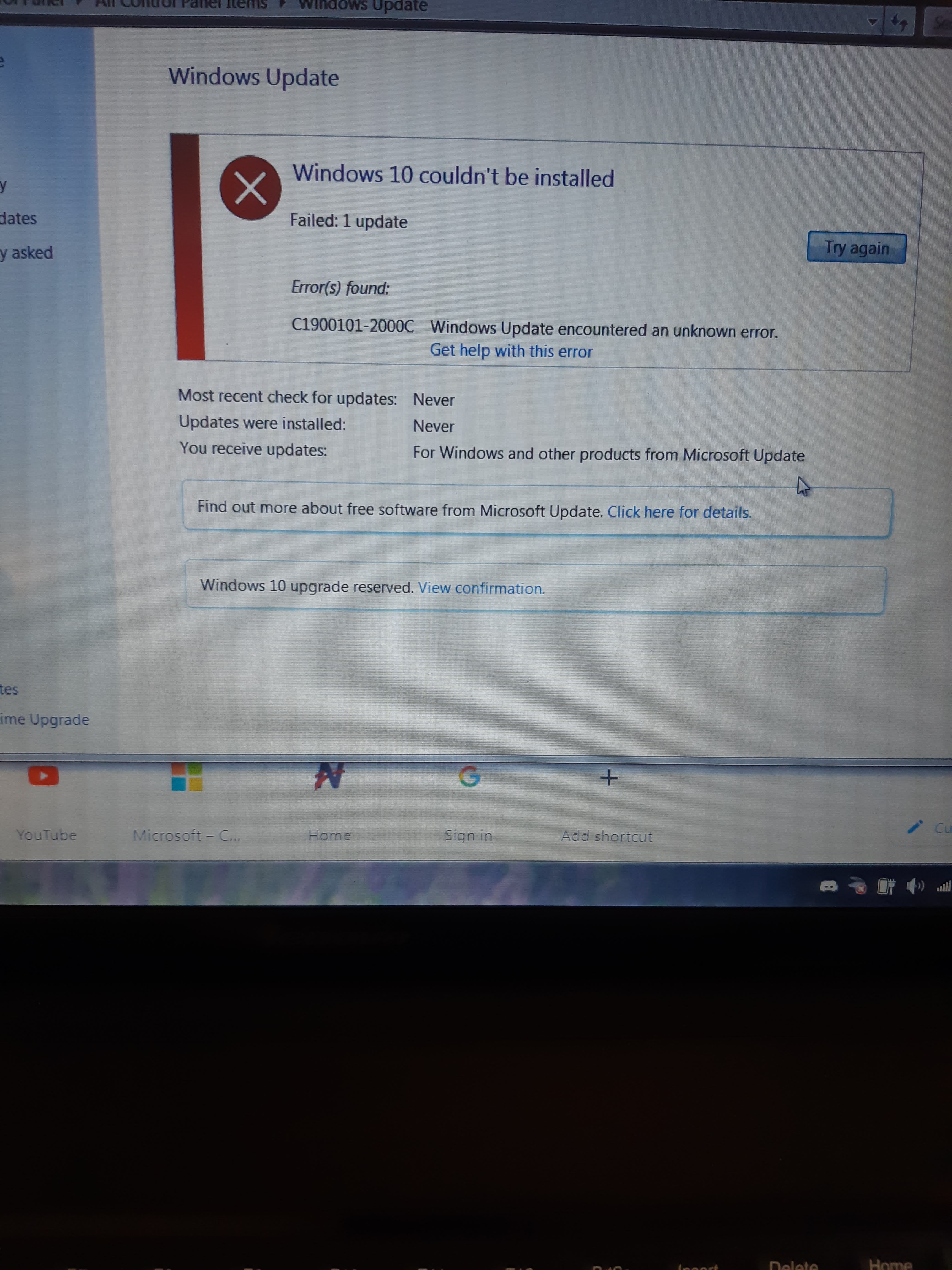 Windows 10 failed to install - Microsoft Q&A