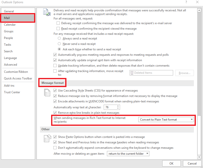 How to set your email preferences to automatically wrap outgoing plain ...