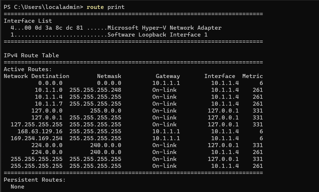 Azure VM's NIC Effective Routes VS VM OS Route Table - Microsoft Q&A