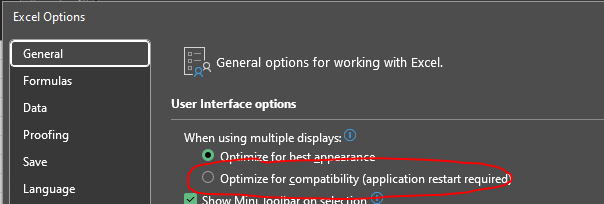 Screen Display Issues in Excel - Microsoft Q&A