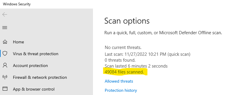 how to get windows defender scanned file count log. - Microsoft Q&A