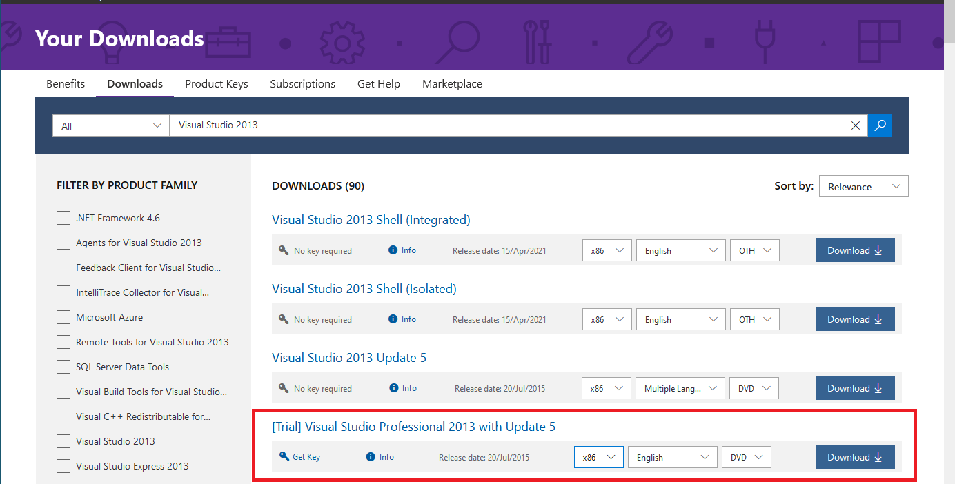 Is offline installer available for Visual studio professional 2013