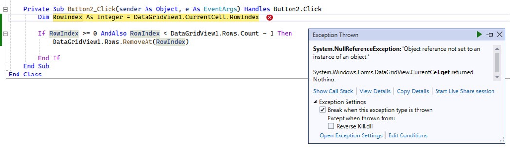 DataGridView row delete Microsoft Q A