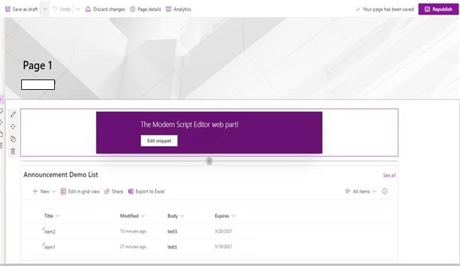 Refresh button for announcement lists in SharePoint Online - Microsoft Q&A