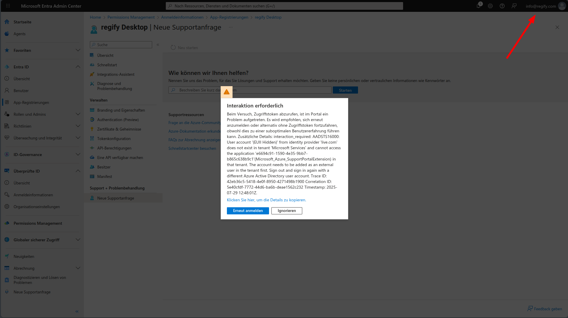 Entra triggers AADSTS16000: ... The account needs to be added as an ...