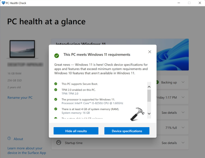 Check Windows 11 eligibility using PC Health Check app