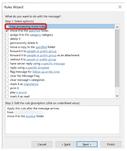 Inbox rules issue - Microsoft Q&A