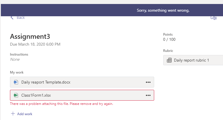 Unable to attach assignment - Microsoft Q&A