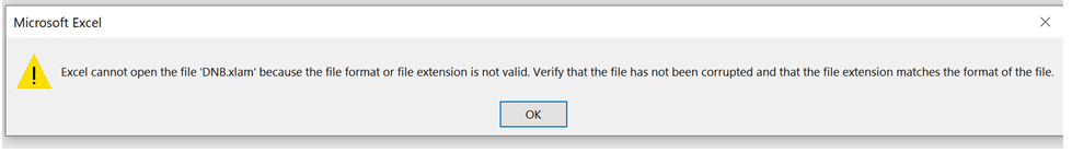 Excel XLAM file problems with Excel 365 - Microsoft Q&A