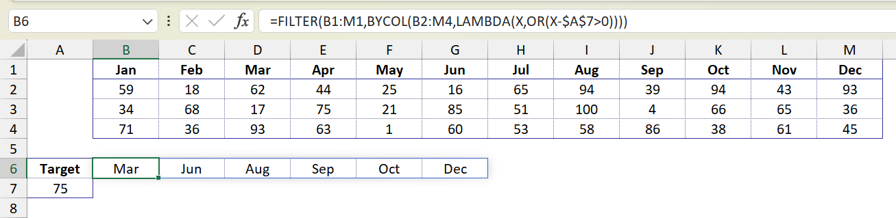 Excel Spilled array where value is true - Microsoft Q&A