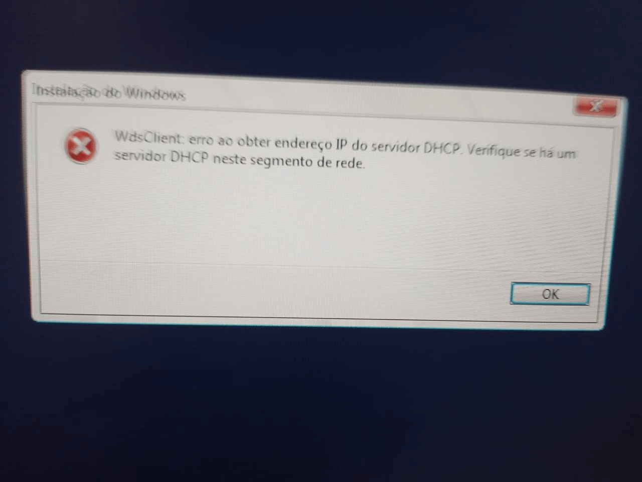 PROBLEMA AO TENTAR FORMATAR COMPUTADOR VIA WDS - Microsoft Q&A