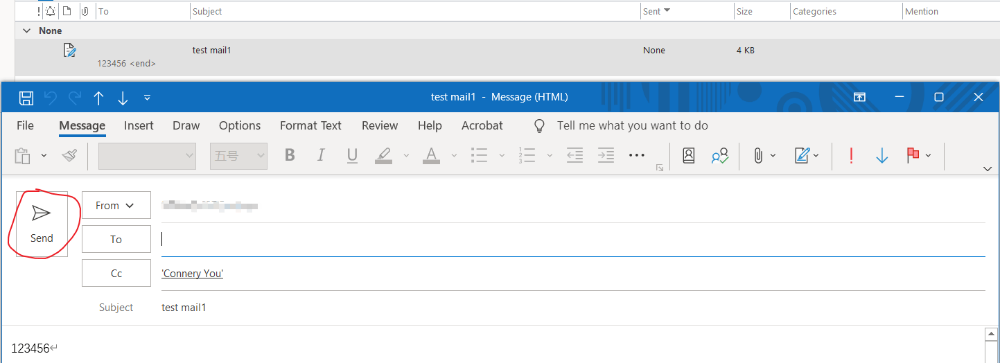 One email is stuck in the 