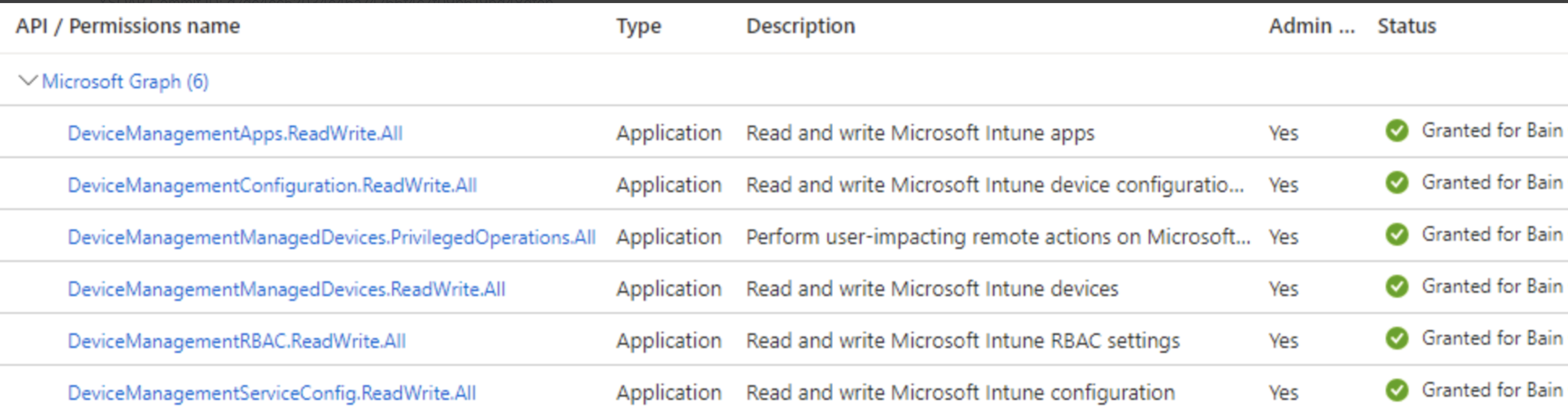 Several api commands using the devicemanagement manageddevices