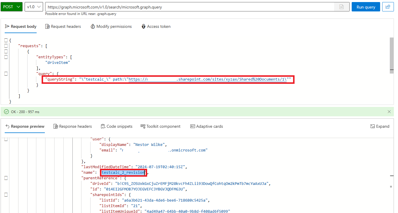 MS Graph search in Path not finding results - Microsoft Q&A