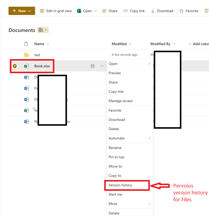 I am unable to restore the previous version of a Sharepoint folder ...