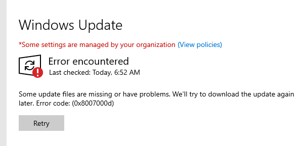 Issue to update the server - Microsoft Q&A
