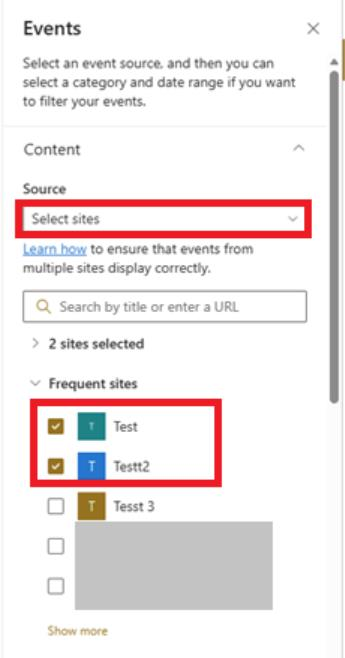Merged Sharepoint Events Webpart not displaying all events - Microsoft Q&A