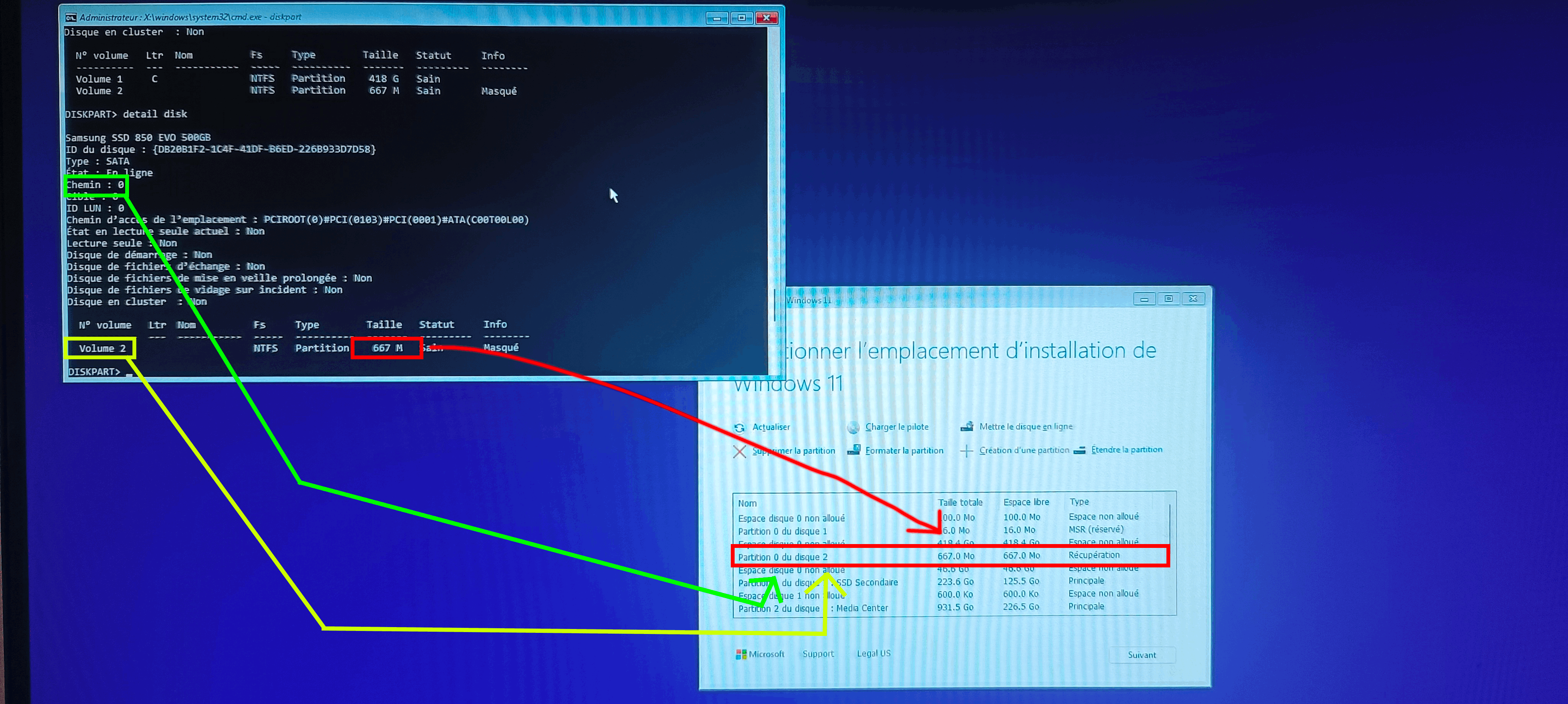 Windows installer invert partitions and disk numbers (in french ...