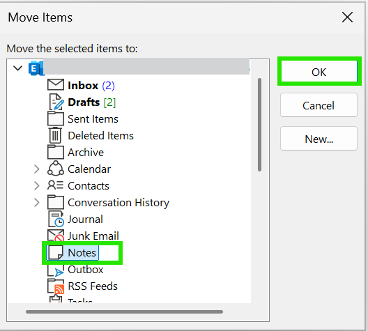 Notes in new outlook - online archive - Microsoft Q&A