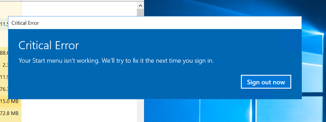 start menu-not working
