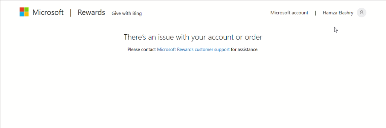 MICROSOFT REWARDS NOT REDEEMING visual data 6