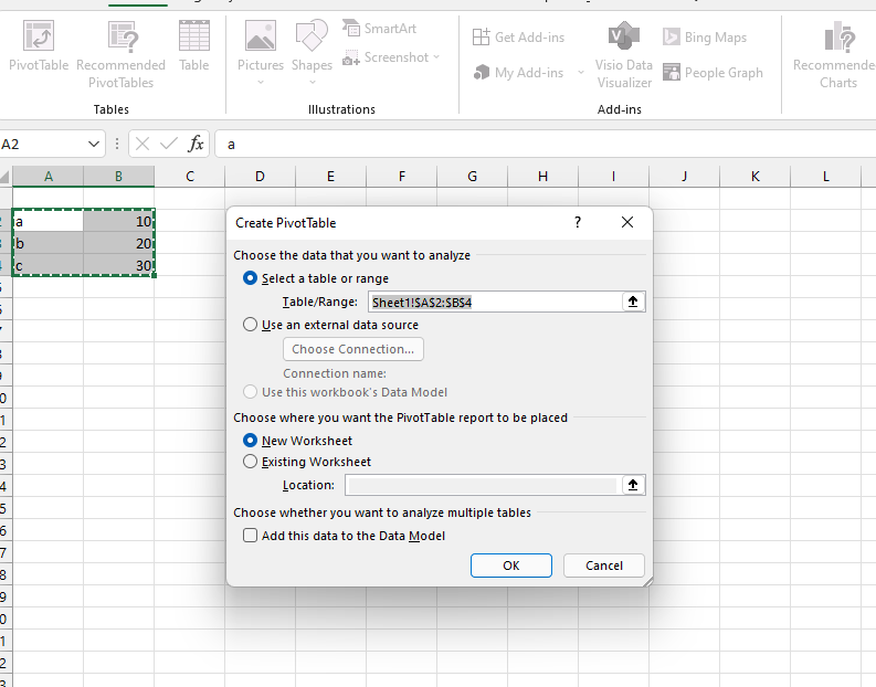 Excel insert pivot ribbon - Microsoft Q&A