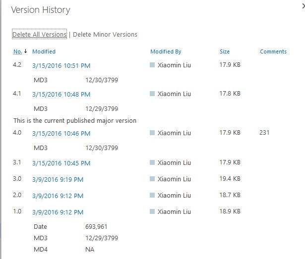 Doc versioning and its impact on storage. - Microsoft Q&A