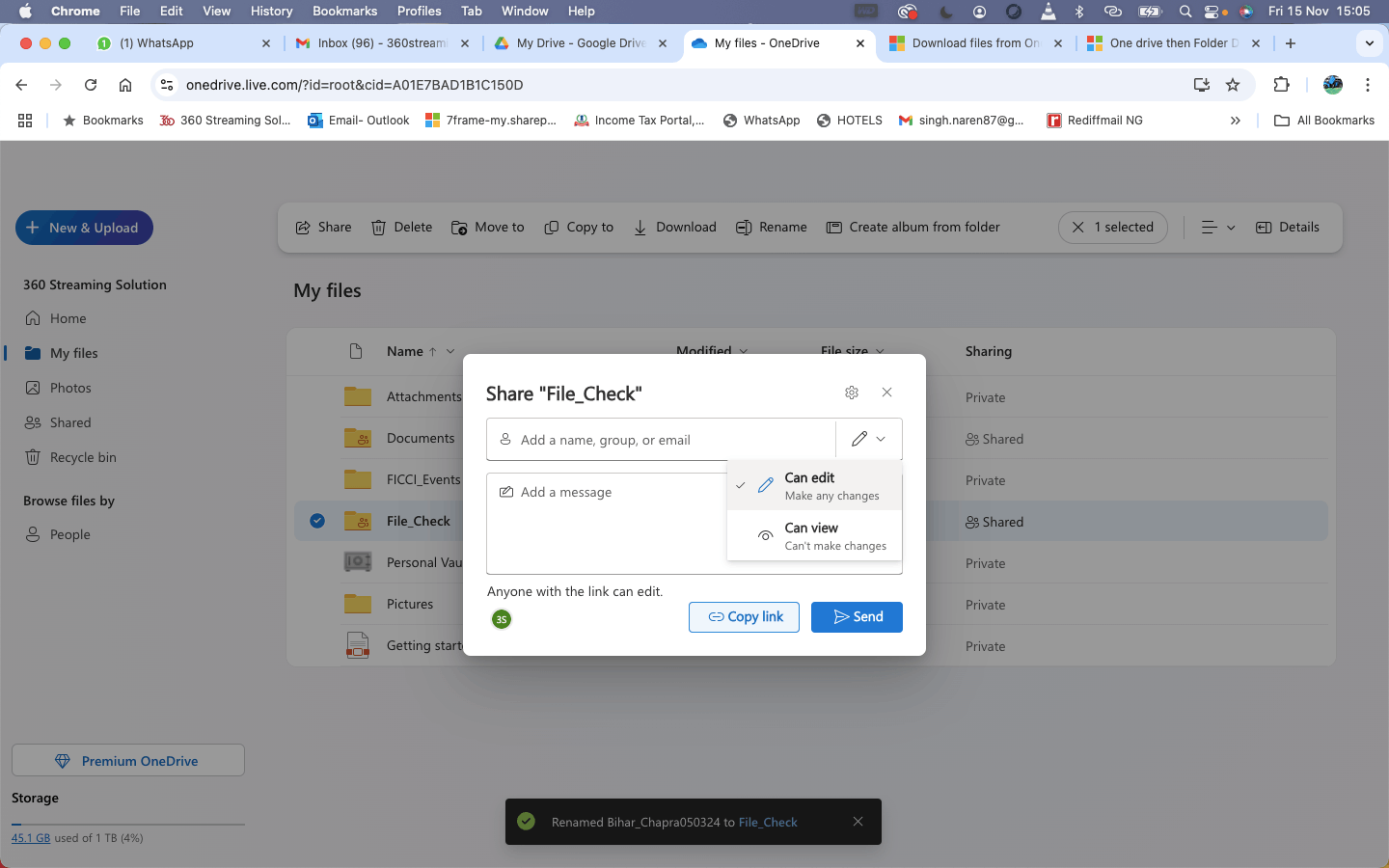One drive then Folder Download option not highlight - Microsoft Q&A