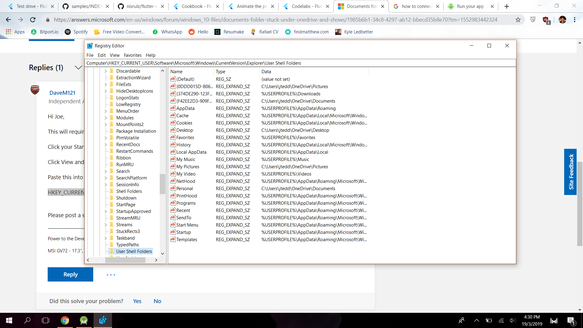 Documents folder stuck under OneDrive and shows error when moved to ...