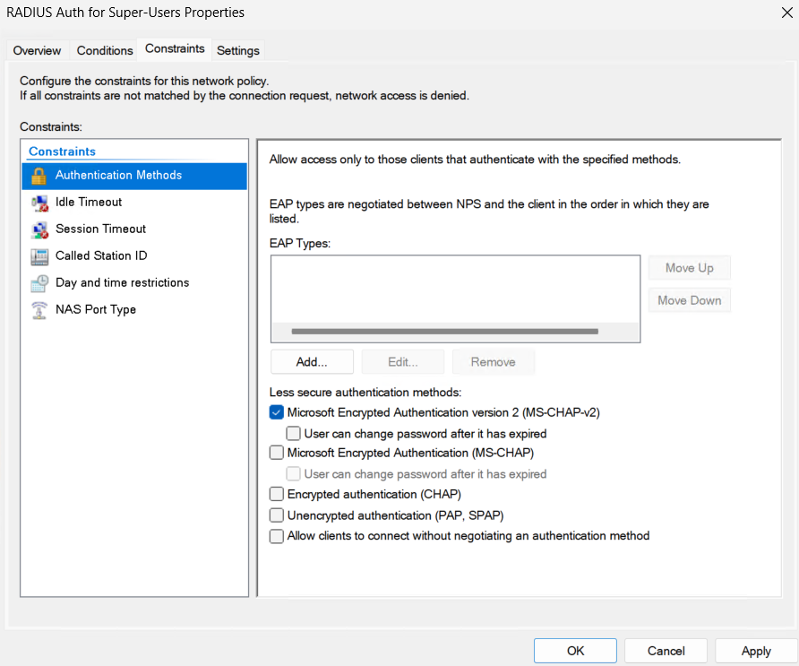Windows 2025 NPS granted access Event 6272 with incorrect password ...