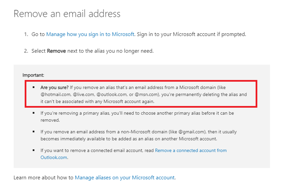 I changed primary alias and now my hotmail account is gone. - Microsoft Q&A
