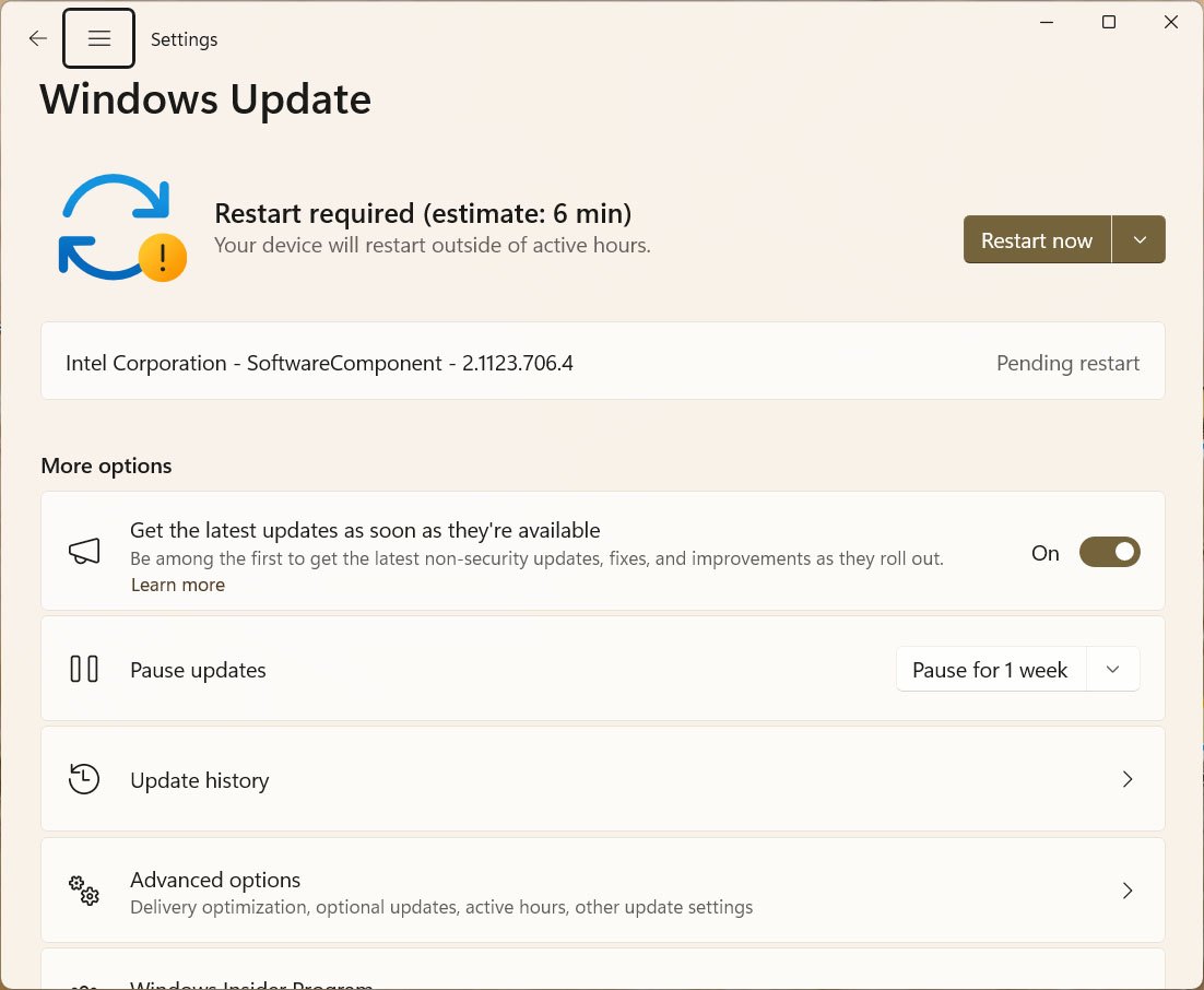 Intel updates - Microsoft Q&A