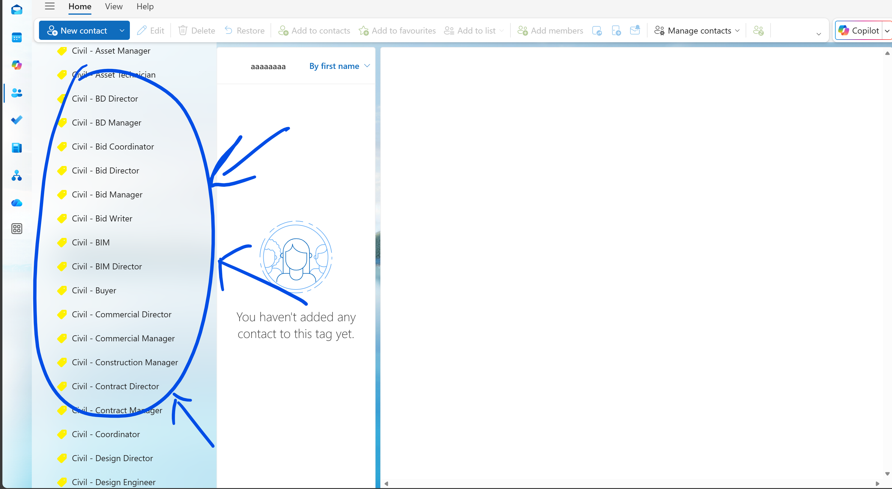 Stupid Contact Categories