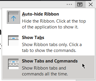 No Ribbon or Menu in Word - Microsoft Q&A