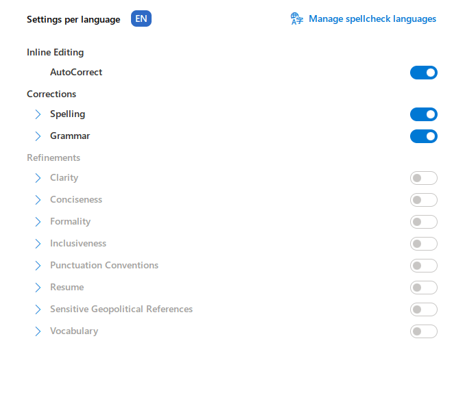 Microsoft Editor Premium Settings Grayed Out - Microsoft Q&A