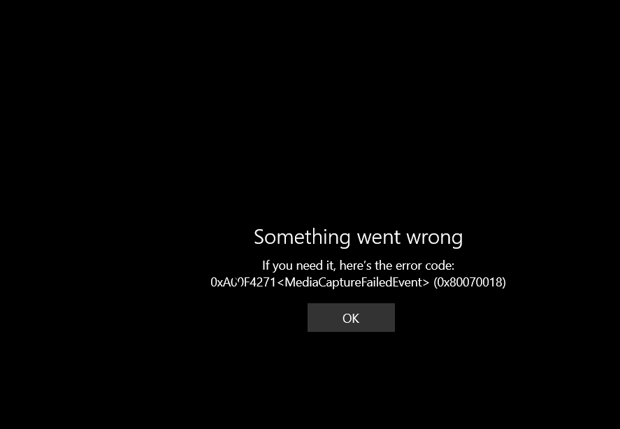 Web Cam Error - Microsoft Q&A