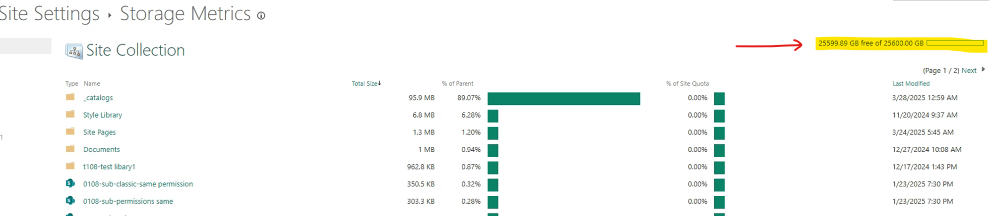 How can be a site owner can check the storage of Sharepoint site from ...