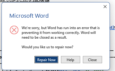 When I open an office document, I am getting an error message, I do ...