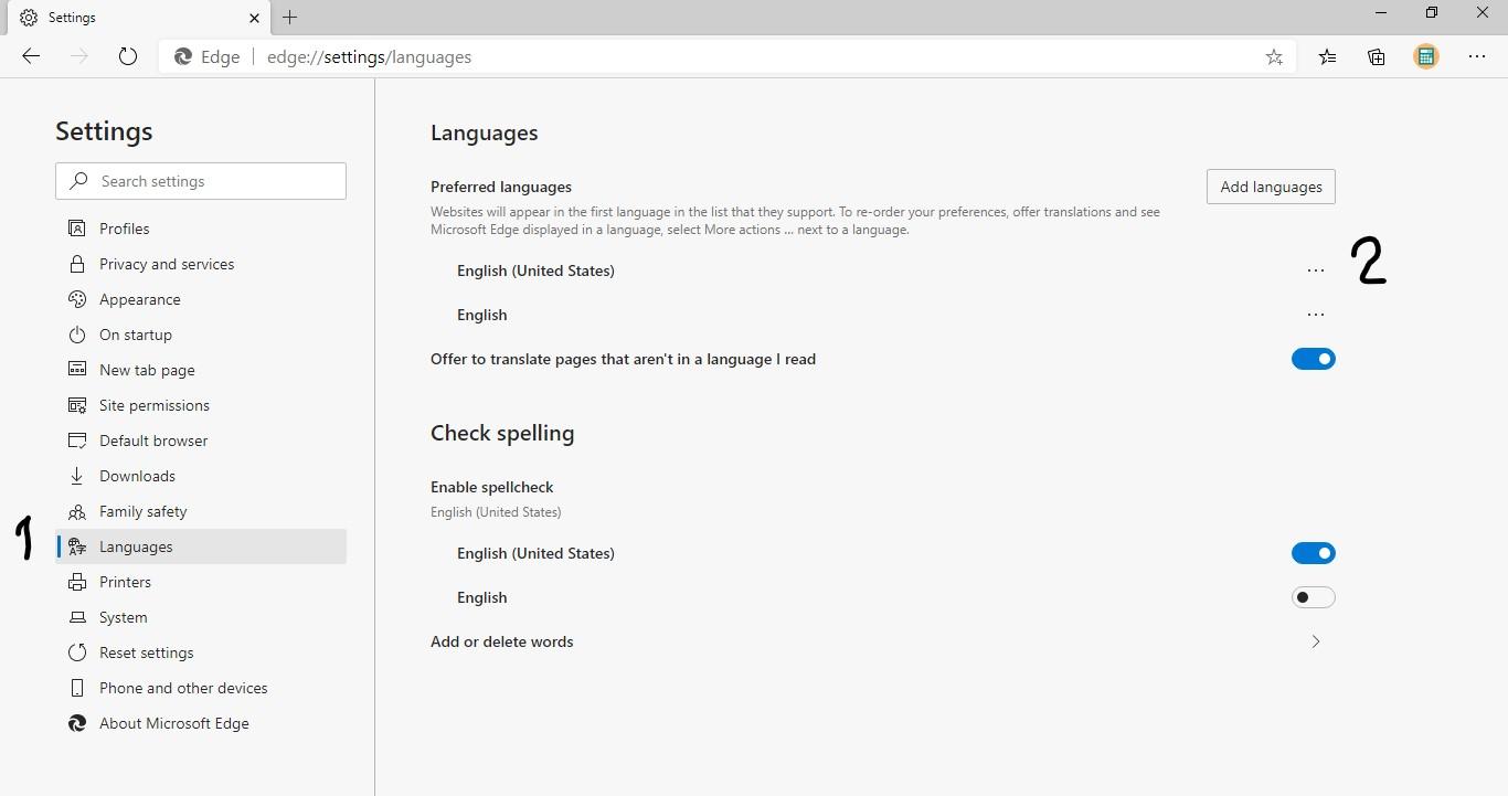 MY EDGE BROWSWER IS IN CHINESE AND I NEED IT IN ENGLISH. HOW DO I ...