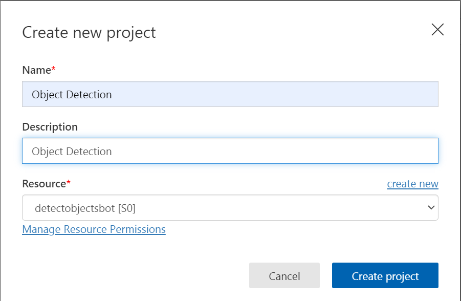 Unable to create new Custom Vision Project - Microsoft Q&A
