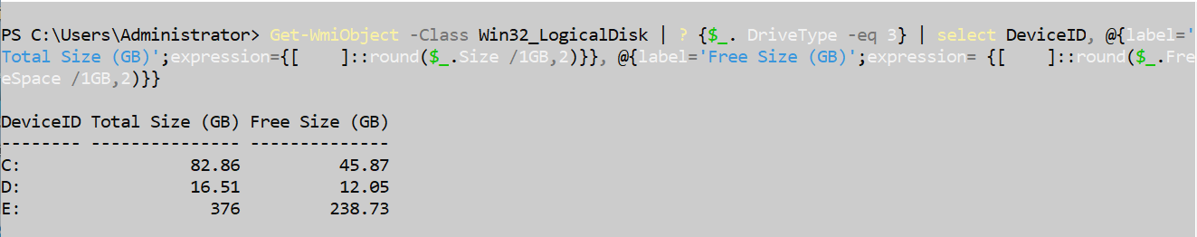 powershell_disk_space