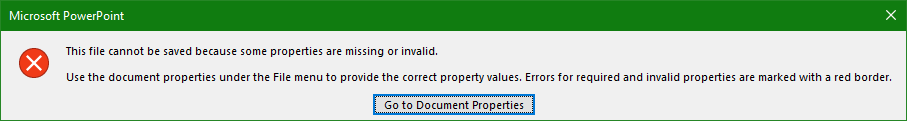 Cannot save documents to OneDrive after removing properties - Microsoft Q&A