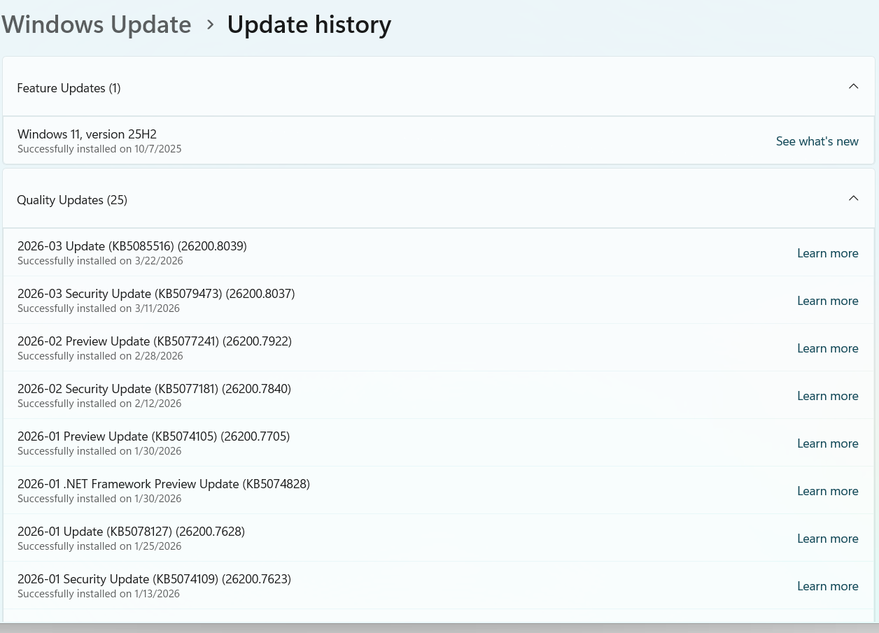 SCREEN KEEPS GOING TO Udpates are underway. 100% complete. NO UPDATES ...