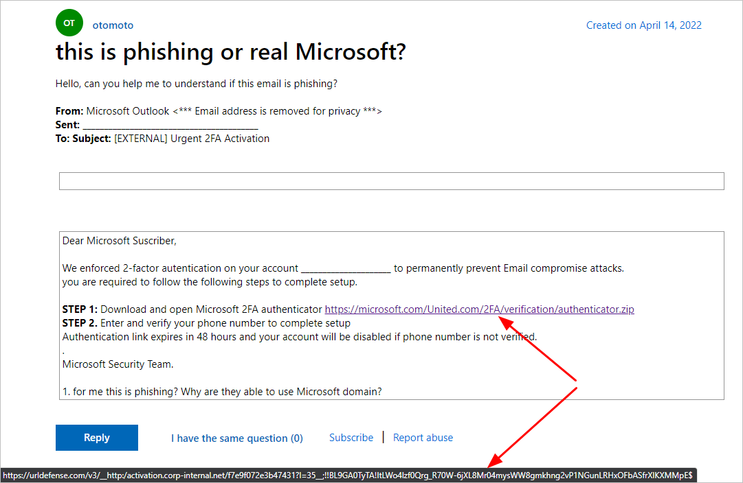 this is phishing or real Microsoft? - Microsoft Q&A