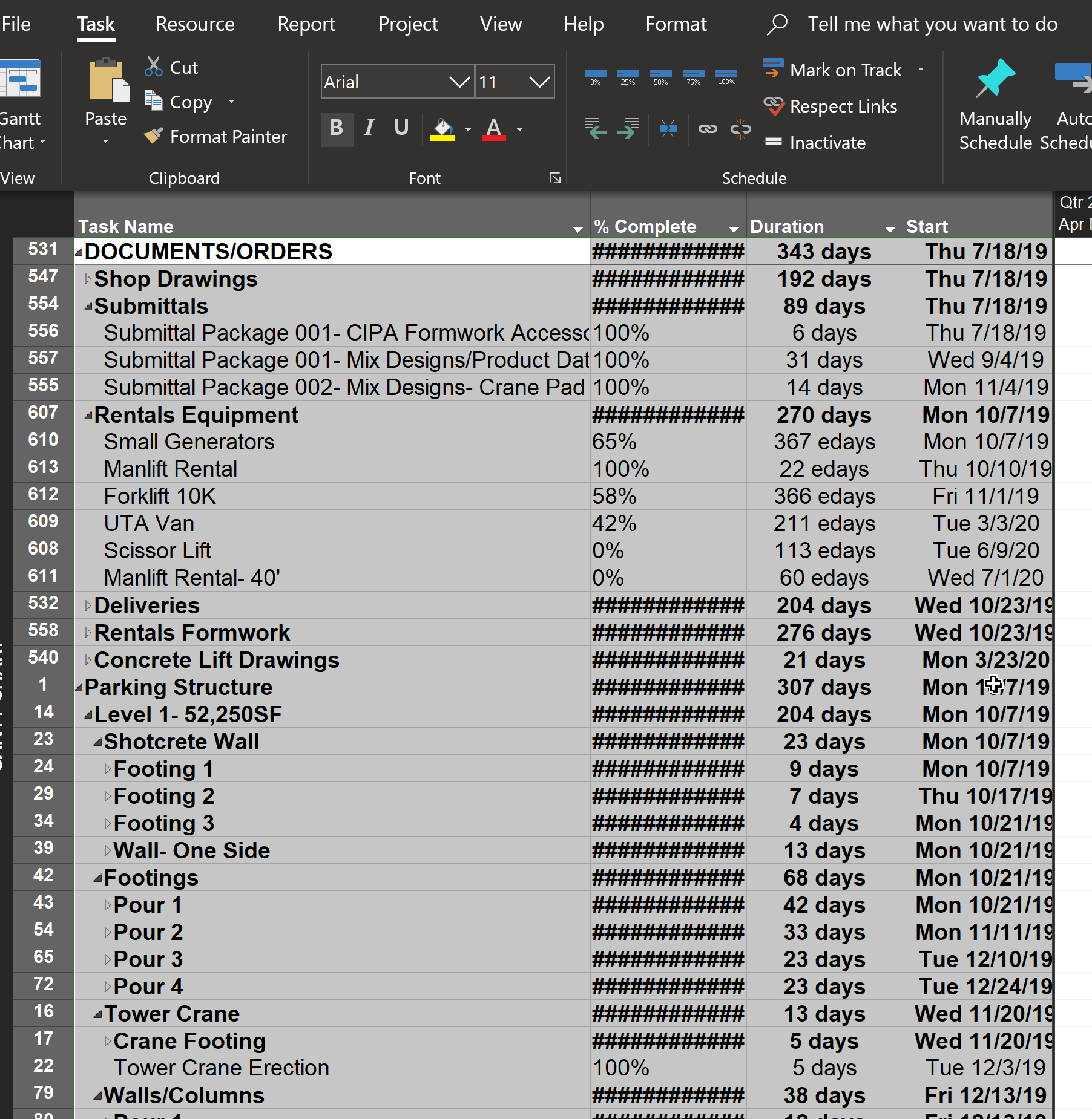 Microsoft Project- Percent Complete Error - Microsoft Q&A