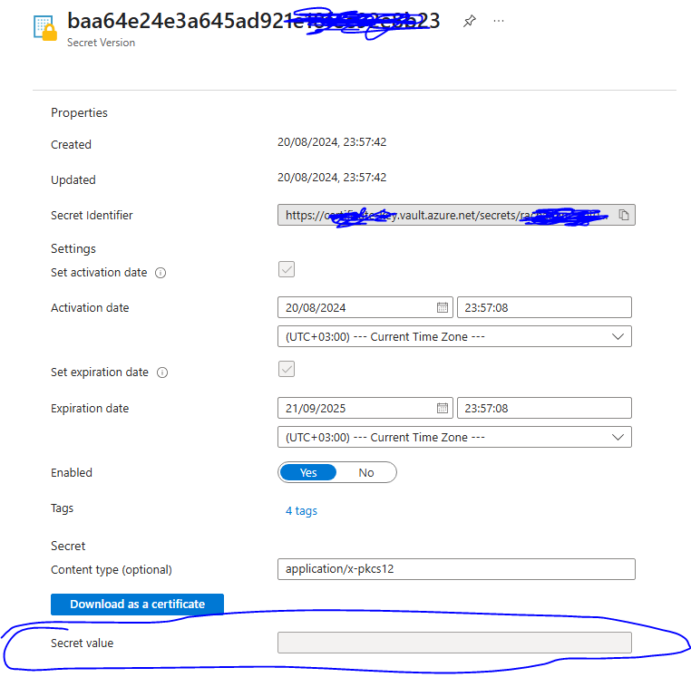 export certificate from App Service Certificate azure service not work ...