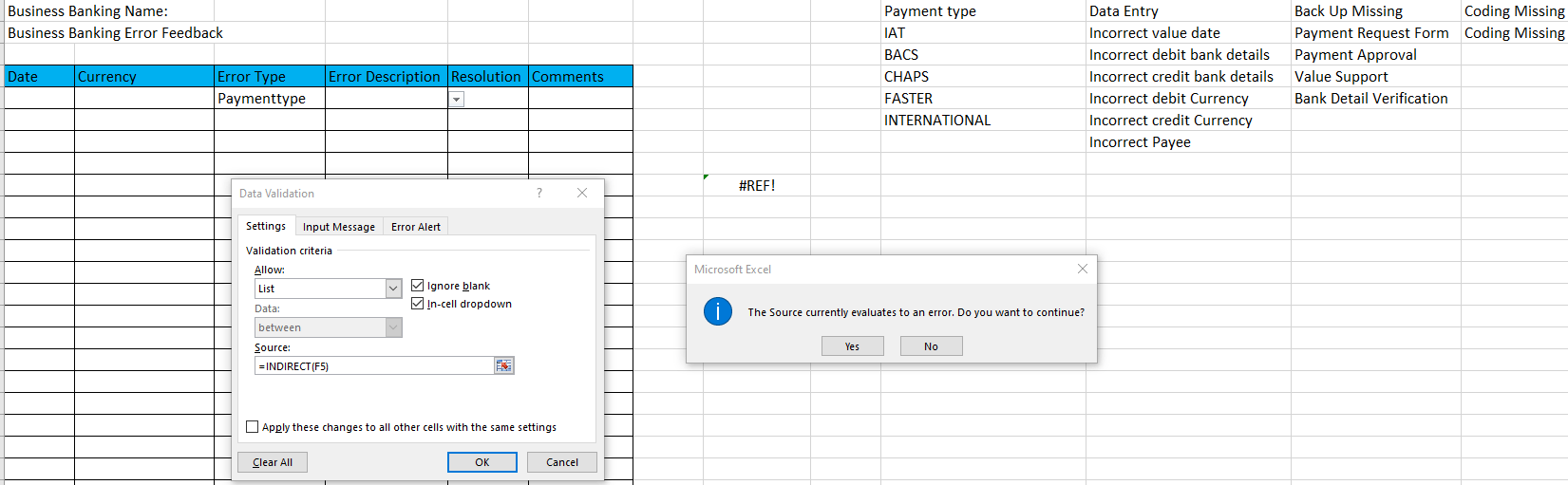 When I use INDIRECT, I get a #REF error - Microsoft Q&A