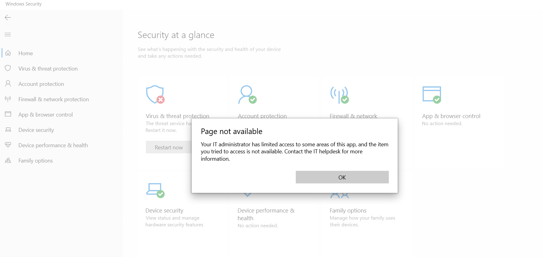 Windows security not opening after reset - Microsoft Q&A