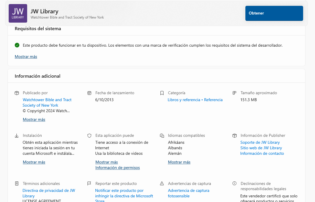 Microsoft Store descarga una version antigua de JW Library - Microsoft Q&A